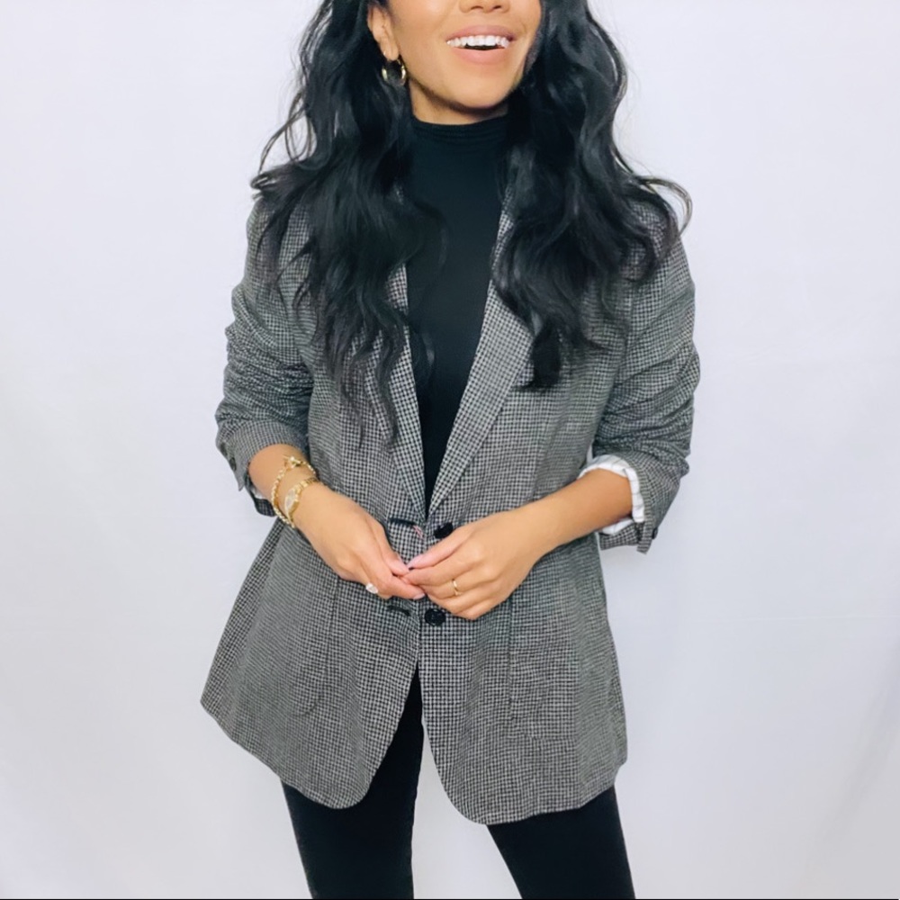 ***SOLD*** Ines De La Fressange Paris x Uniqlo | Linen Cotton Checkered  Blazer - Picture 9 of 13